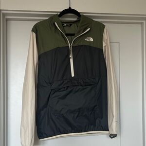 The North Face Boys Olive and Black Windbreaker